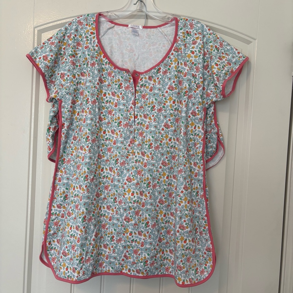 LAKE Pajamas Shorts Set Maternity Size Medium Floral Print